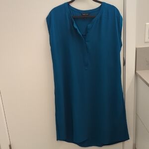 Eileen Fisher Blue 100% Silk Sleeveless Dress Tunic